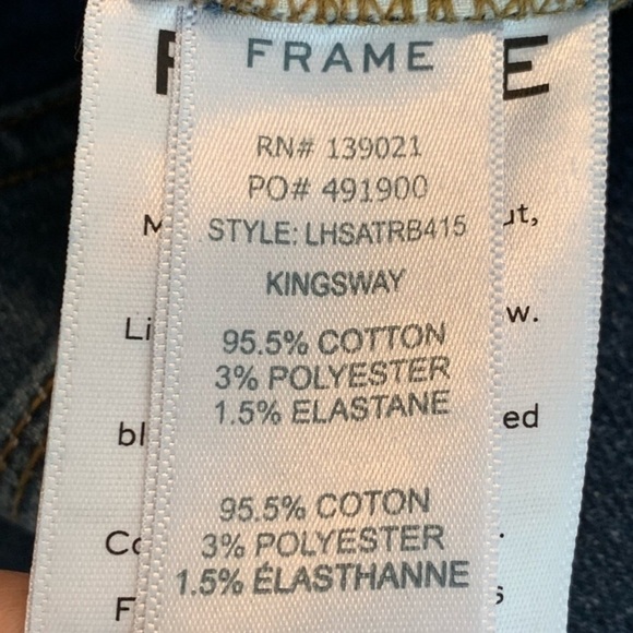 FRAME Le High Straight Asymmetrical Hem Jeans In Kingsway Size 25 - Picture 9 of 15